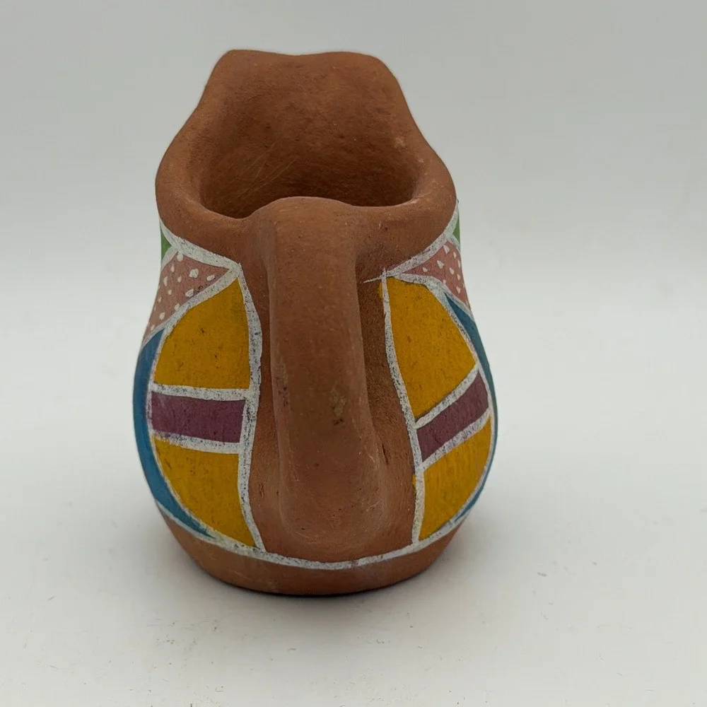 Southwestern Hand Painted Mini Pottery‎ Pitcher Terracotta 3